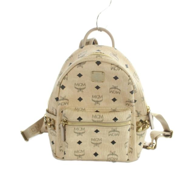 エムシーエム MCM リュックサック デイバッグ バックパック ロゴ ベージュ ■GY18 /MQ レディース