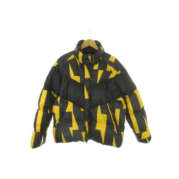 nike ダウン 美品 NIKE（ナイキ） ダウンジャケット 上着 L 黒 ブラック 黄 イエロー