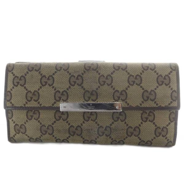 GUCCI ベージュ 2つ折り財布 GUCCI（グッチ） 長財布 二つ折り GGキャンバス ベージュ 112715・2888
