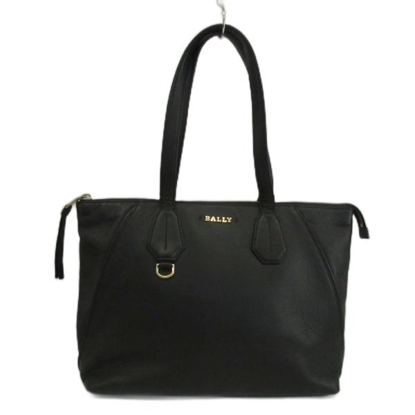 Bally（バリー） トートバッグ 肩掛け レザー ロゴ ゴールド金具 黒