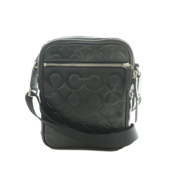 極美品　コーチ オプアート ショルダーバッグ A4可 黒 肩掛け COACH（コーチ） オプアート ショルダーバッグ レザー 黒 70536 /MI