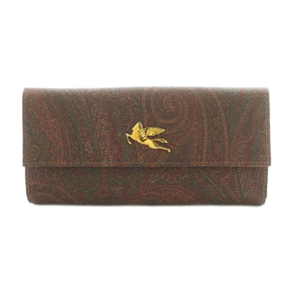 ✨極美品✨ ETRO エトロ 長財布 レザー 折り財布 レア 希少性大 ETRO（エトロ） 長財布 二つ折り 小銭入れ レザー切替 ペイズリー柄