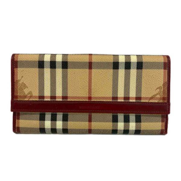 正規品　BURBERRY 長財布二つ折り PVC レザー Wホック ノバチェック BURBERRY（バーバリー） 長財布 二つ折り PVC レザー Wホック ノバ