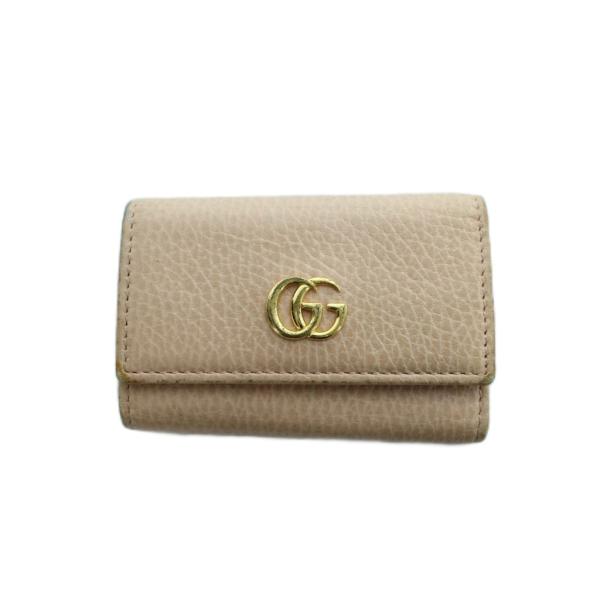 GUCCI（グッチ） キーケース ロゴ 6連 レザー マーモント ピンク
