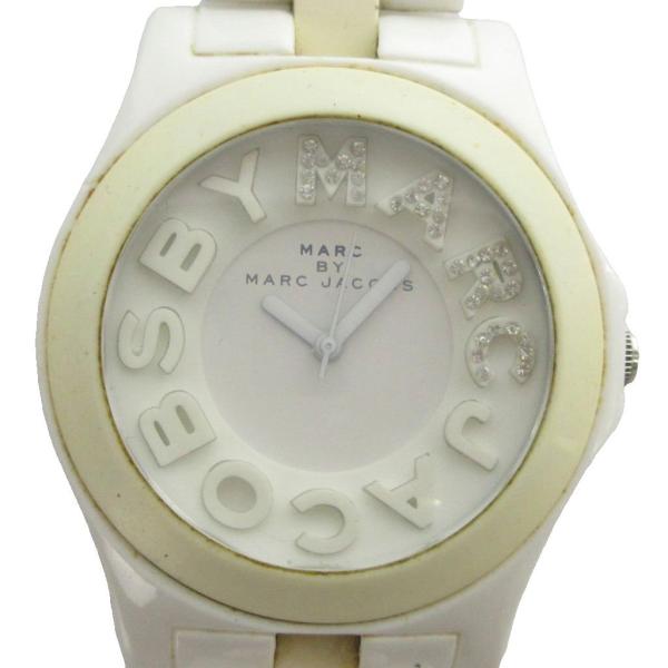 マークバイマークジェイコブス MARC by MARC JACOBS MBM4523C 腕時計 ウォッチ クォーツ ロゴ 石付き 白 ホワイト ■GY18 /MQ