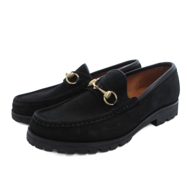GUCCI（グッチ） ローファー スリッポン ホースビット スエード 39 黒