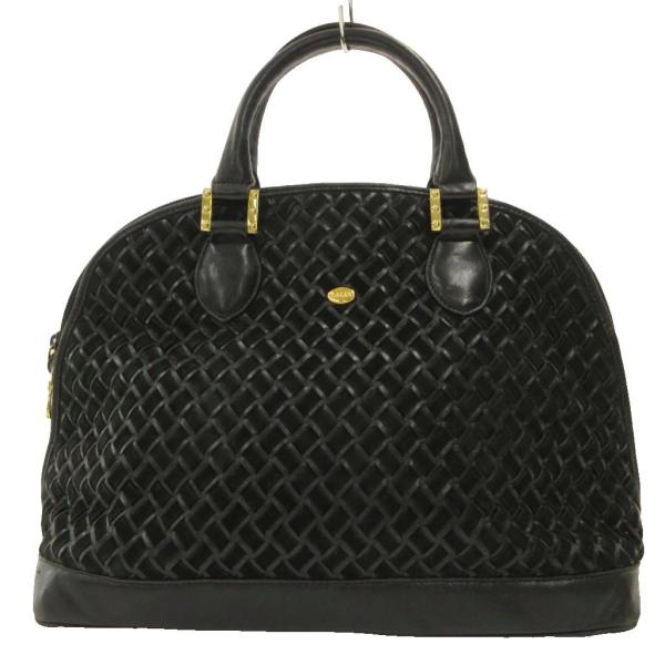 BALLY バリー イントレチャート ハンドバッグ エナメル 黒 Bロゴ BALLY 