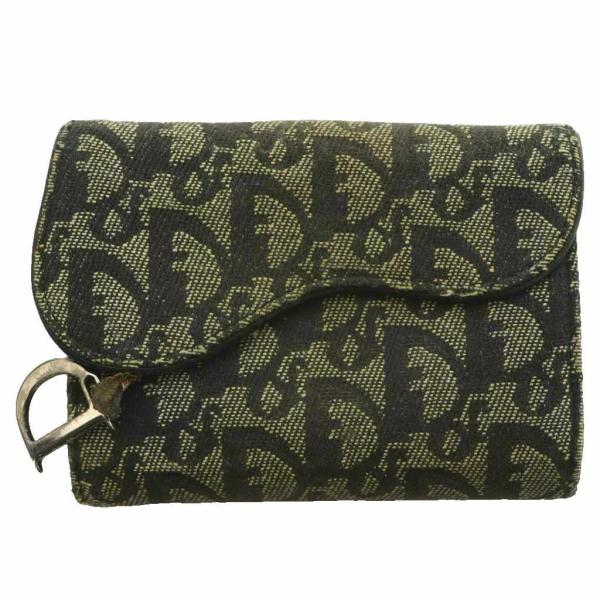 クリスチャンディオール サドル トロッター 折り財布 キャンバス コンパクト Christian Dior（クリスチャン・ディオール） Dロゴチャーム サドル