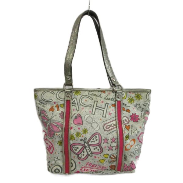 極美品 コーチ ポピー バンダナ グラフィティ バタフライ トートバッグ 肩掛け COACH（コーチ） ポピー バンダナ グラフィティ バタフライ トート