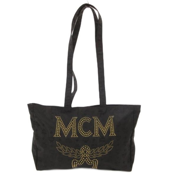 エムシーエム MCM ショルダーバッグ 肩がけ ナイロン スタッズロゴ 黒 ブラック /JS ■GY18 メンズ
