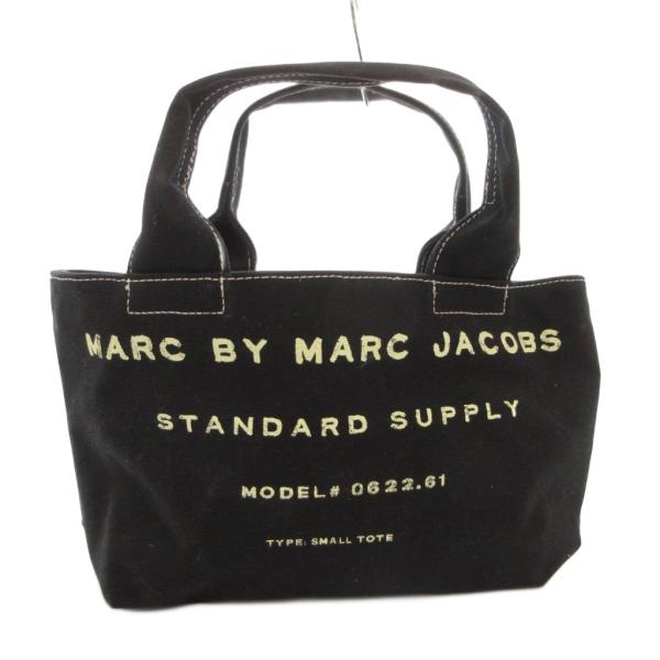 マークバイマークジェイコブス MARC by MARC JACOBS トートバッグ ハンド 手提げ スモール キャンバス ロゴ プリント 紺