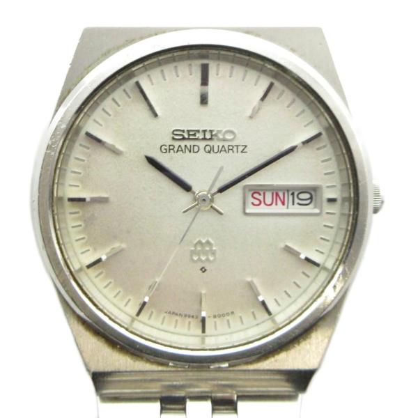 セイコー SEIKO 9943-8000 GRAND QUARTZ グランドクォーツ 腕時計 ウォッチ クォーツ 稼働品 カレンダー付き シルバー色 /MQ メンズ