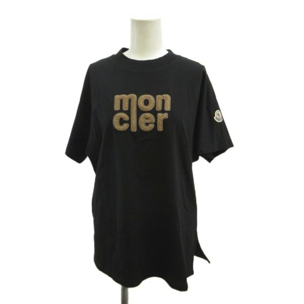 （美品）MONCLER Tシャツ ブラック トリコロールロゴ　Mサイズ MONCLER（モンクレール） 未使用品 MONCLER Tシャツ コットン ロゴ