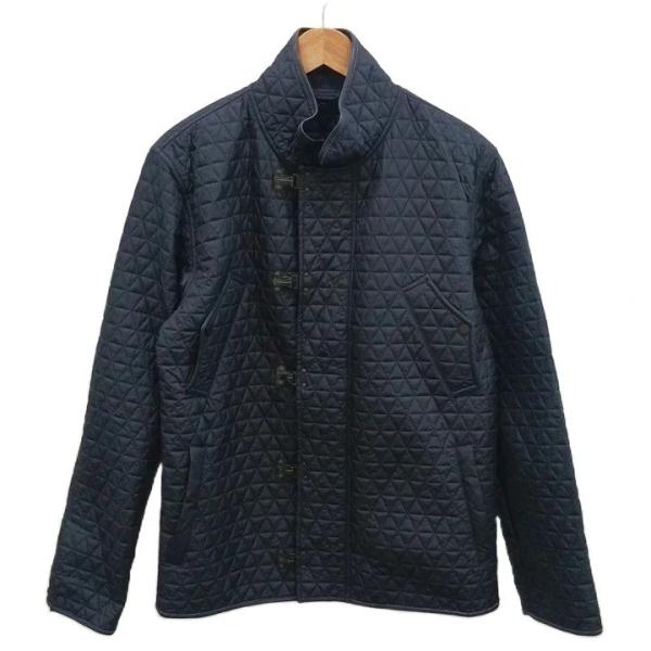 ダンヒル dunhill ホブネイルパターン キルティング カーコート ジャケット ジップアップ L 紺 ネイビー PGH145-EU40 /RY ■GY18 メンズ