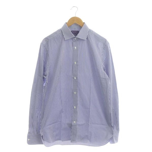 ラルフローレン パープルレーベル RALPH LAUREN PURPLE LABEL 近年モデル ワイシャツ ドレスシャツ 長袖 ストライプ  イタリア製 16 青 :165-802210260047:ブランド古着販売のベクトル - 通販 - Yahoo!ショッピング