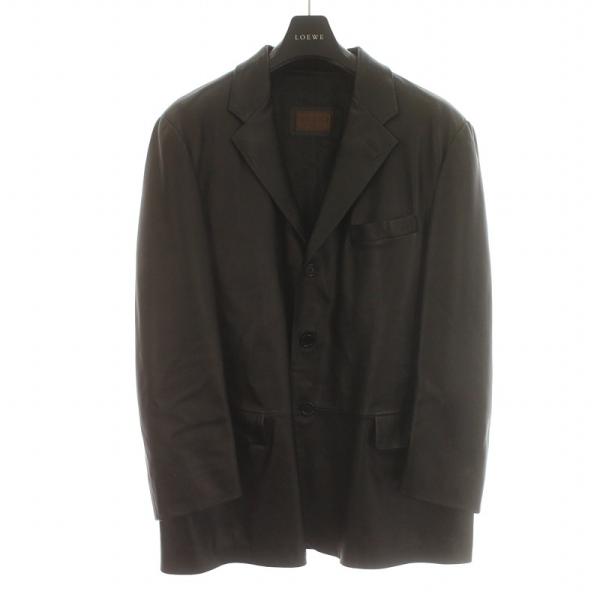 ロエベ LOEWE ラムレザー テーラードジャケット コート シングル  