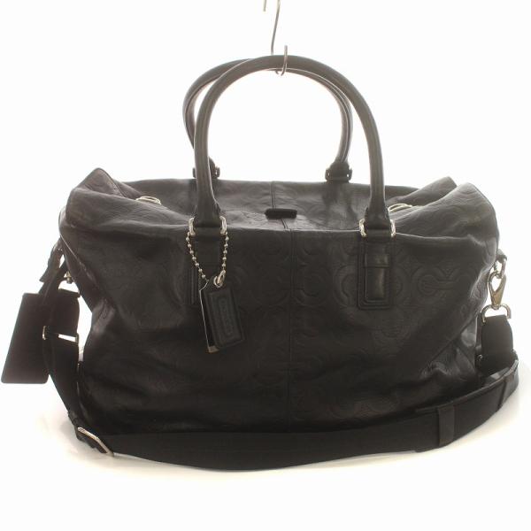 希少良品 コーチ ボストンバッグ オールレザー 2way 鍵付き オプアート 希少良品 コーチ ボストンバッグ オールレザー 2way 鍵付き