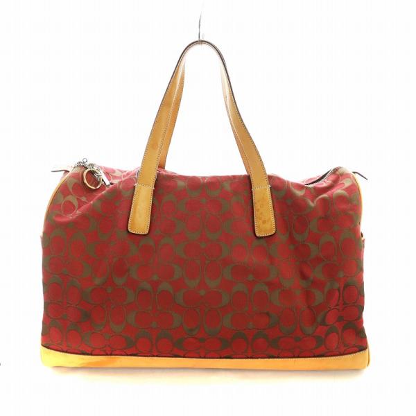 COACH コーチ ボストンバッグ シグネチャー キャンバス レザー