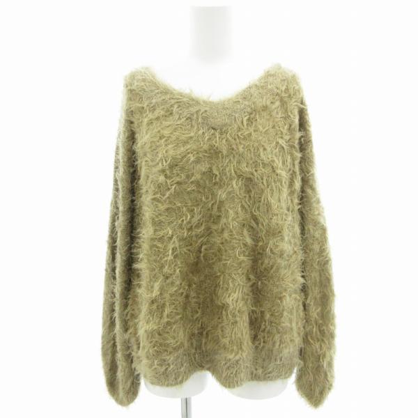 プラージュ Plage シャギー ニット セーター 長袖 Vネック プル