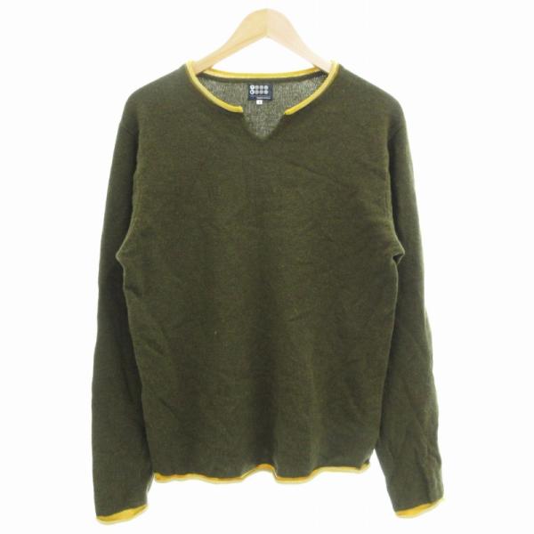 ［未使用］TAKEO KIKUCHI ニット ブラウン M ラウンド 日本製 TAKEO KIKUCHI タケオキクチ ニット セーター 長袖 キーネック