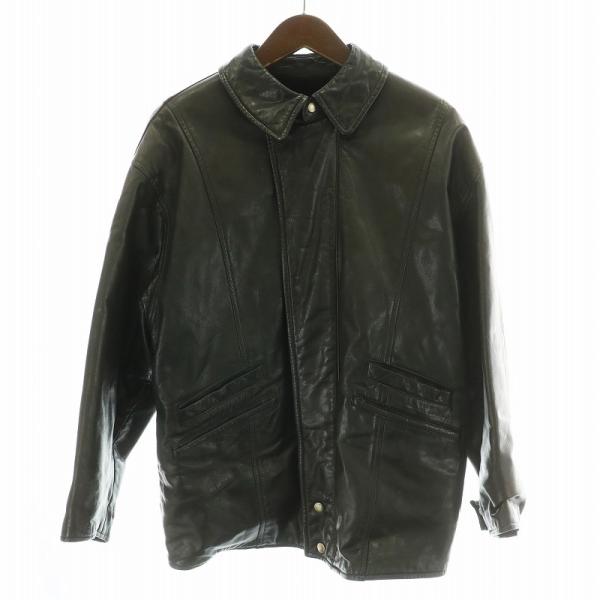 メルローズ MELROSE レザージャケット 革ジャン レザーコート 牛革 黒