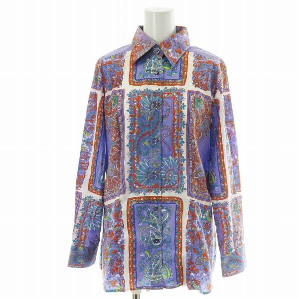 ETRO 花瓶プリント 半袖シャツ 44 MEN ヨットプリント 半袖シャツ ホワイト