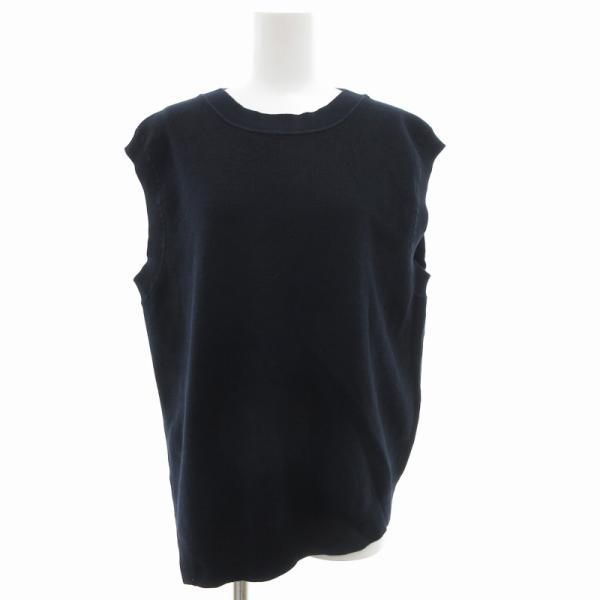 Theory luxe - セオリーリュクス 23AW ニット ベスト クルーネック スリット 38 紺 theory luxe（セオリーリュクス） theory luxe 23AW ニット ベスト