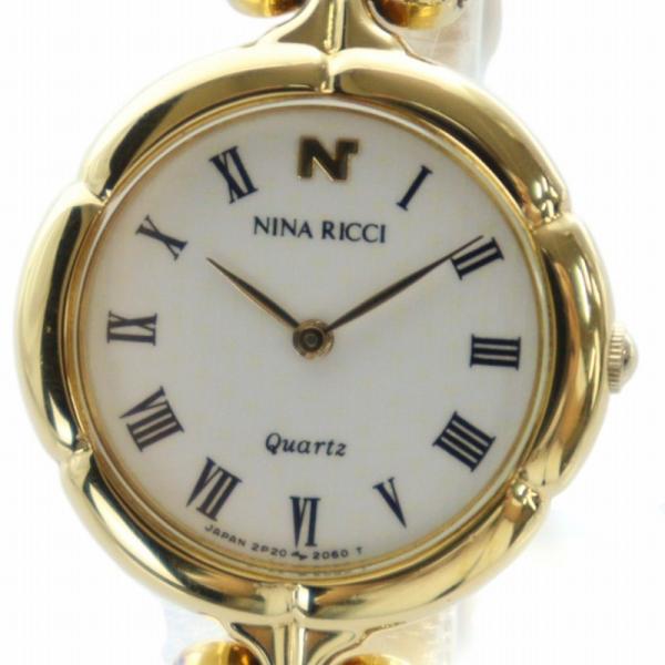 NINA RICCI 腕時計 ゴールド ブラック NINA RICCI ニナリッチ SEIKOクオーツ 腕時計 ブラック×ゴールド
