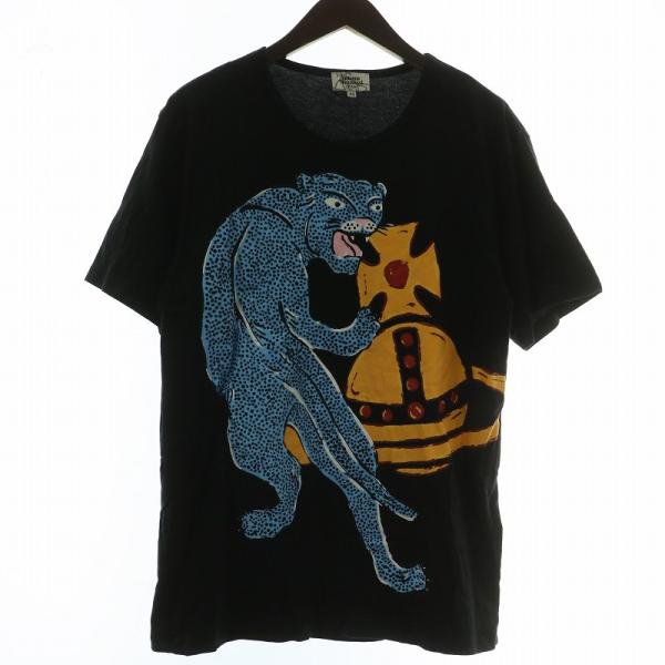 Vivienne Westwood黒 プリントTシャツ Vivienne Westwood MAN t-shirt Skull print orbs Gold Unisex