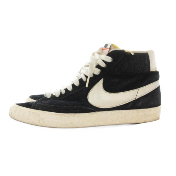 ナイキ NIKE BLAZER HIGH VNTG ND スニーカー シューズ ハイカット ロゴ 27cm 黒 ブラック 白 ホワイト /AE メンズ