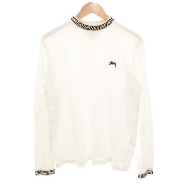 stussy クルーネック 長袖Tシャツ ホワイト STUSSY ステューシー Tシャツ 長袖 ロンT モックネック ストック