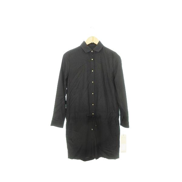 未使用品 デュール DUEEL オールインワン コンビネゾン シャツ ブラウス 長袖 ショートパンツ ウール 小さいサイズ 00 XS 黒【表記サイズ】00XS【実寸サイズ】肩幅：38cm　身幅：49cm　袖丈：58cm　着丈：50cm　ウ...