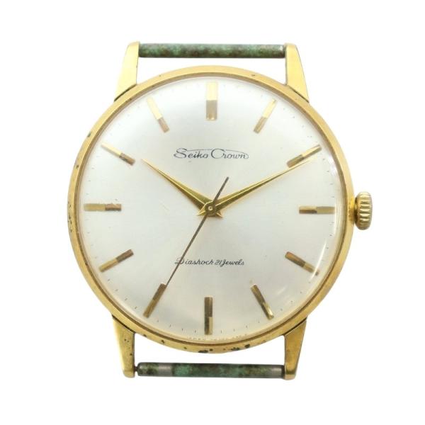 セイコー SEIKO クラウン 腕時計 ウォッチ ケースのみ 手巻き 白文字盤