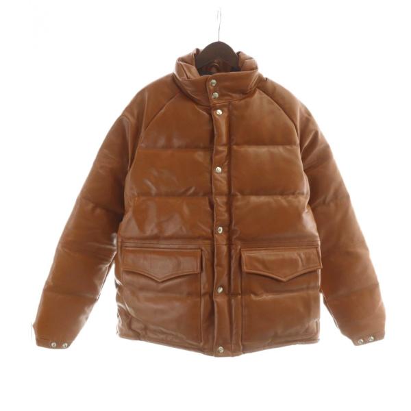 【中古】Curphey レザー ダウンジャケット シープスキン 3XL 茶 ブラウン ■GY18 /MQ メンズ Curphey レザー ダウンジャケット シープスキン 3XL 茶 ブラウン
