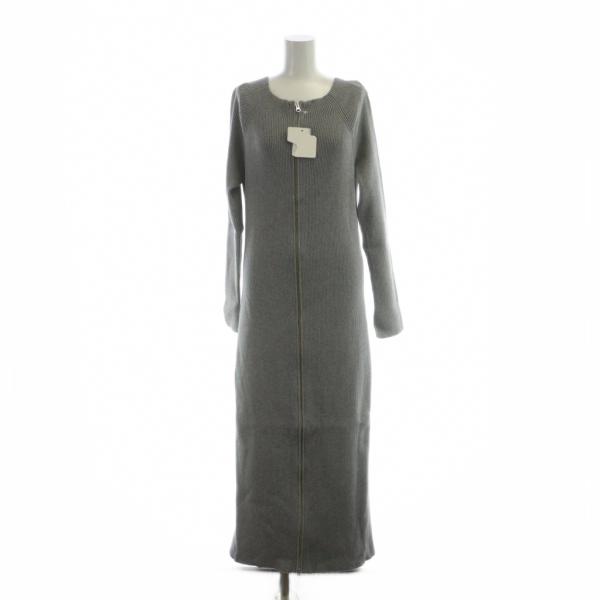 未使用品 NOUNLESS 112420530260-14 MANY WAY OFF SHOULDER DRESS GRAY ニットワンピース ロング 長袖 1 グレー ■GY55 /MQ レディース