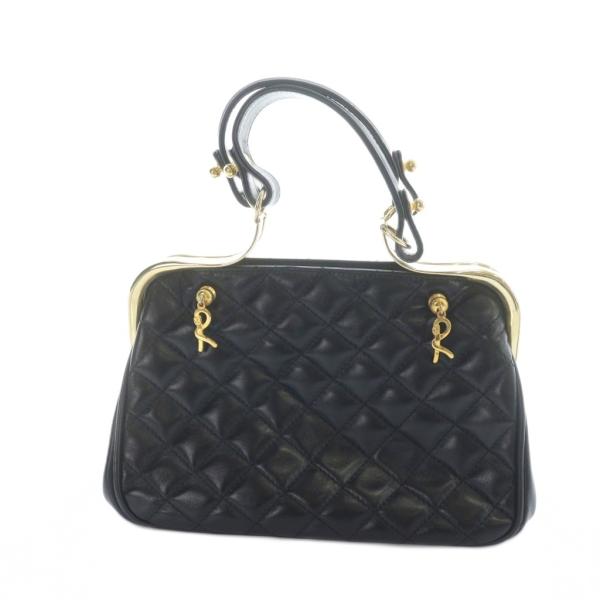 お値下げ7000円実用的Roberta ブラックキルティングレザーカラベラバッグ ロベルタディカメリーノ Roberta di Camerino カラベラ キルティング