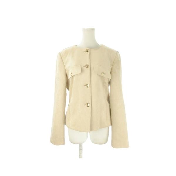 ZARA（ザラ） フェイクスエードジャケット 上着 M ピンクベージュ ノー