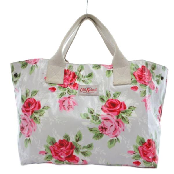 キャシーマム♡ステンドローズのトートバッグ キット♡バラ キャスキッドソン Cath Kidston トートバッグ 大容量 グレー 赤 緑