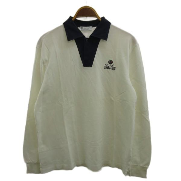 Loro Piana ポロシャツ ホワイト ストライプ襟 Loro Piana ポロシャツ ホワイト ストライプ襟 ロロピアーナ Loro