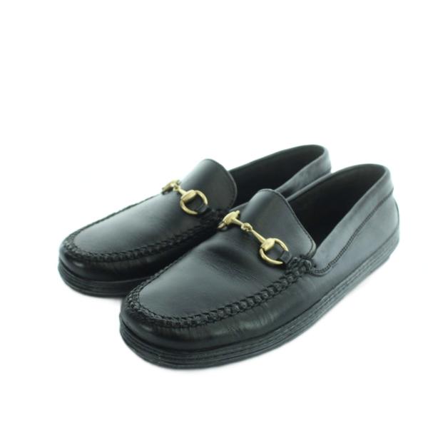 GUCCI（グッチ） ローファー レザー ホースビット スクエアトゥ ロゴ