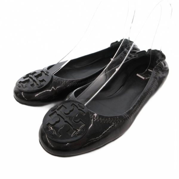 1回着用　トリーバーチ　サイズ6　黒色　エナメル　バレエシューズ　フラット TORY BURCH（トリーバーチ） ダブルT バレエシューズ フラット