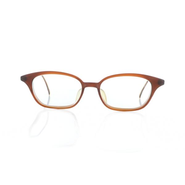 白山眼鏡店 メガネ めがね ロゴ ウェリントン フルリム 度入り 茶