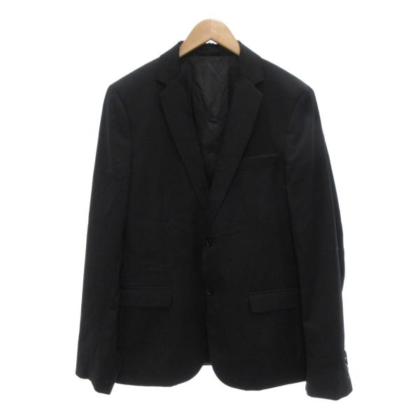 【中古】ディーゼル DIESEL brave テーラードジャケット ウール 襟フリンジ加工 48 黒 /UO メンズ DIESEL（ディーゼル） DIESEL brave テーラードジャケット ウール 襟