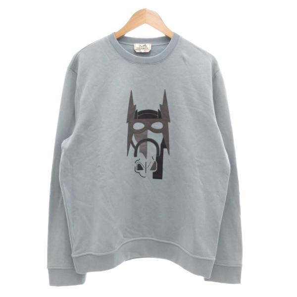 H*u様 M103 エルメス HERMES トレーナー レザーパッチ XL ネイ HERMES（エルメス） スウェットシャツ トレーナー 長袖 ホース レザー