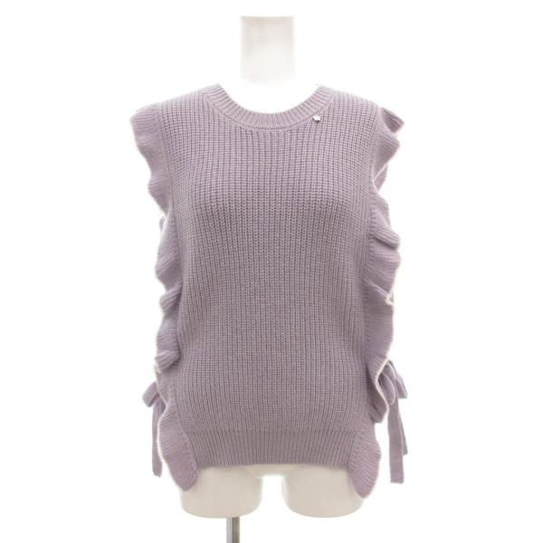 アナスイ ANNA SUI 美品 ニットベスト LL ローゲージ フリル リボン 紫 パープル /AE キッズ【ブランド】アナスイ ANNA SUI【表記サイズ】LL【実寸サイズ】身幅：42cm　着丈：50cm　　【素材】アクリル ウール【...