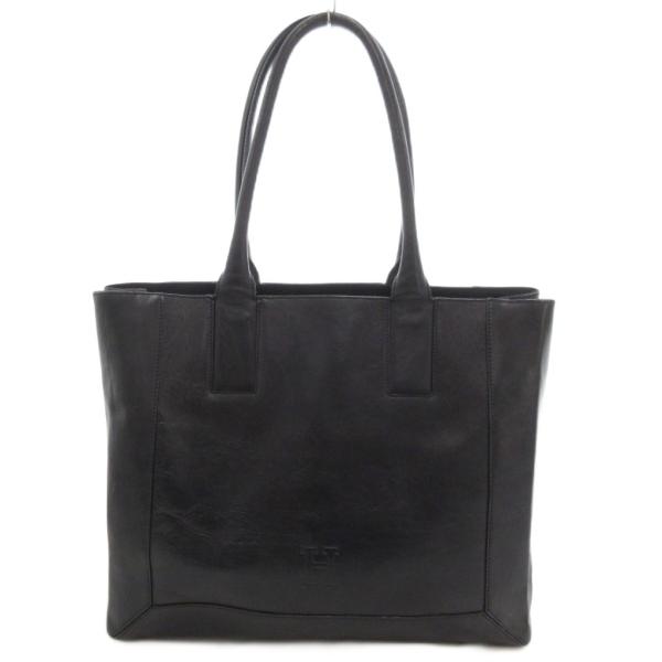 【中古】ヒロフ HIROFU トートバッグ Hロゴ レザー スクエア 黒 ブラック /UO レディース ヒロフ HIROFU トートバッグ Hロゴ レザー スクエア 黒 ブラック /UO