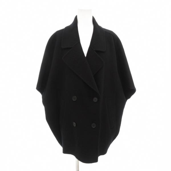 【中古】アルアバイル allureville ビーバーハーフスリーブジレコート 2 ミドル ハーフ丈 ウール 黒 ブラック /AE アルアバイル allureville ビーバーハーフスリーブジレコート 2 ミドル