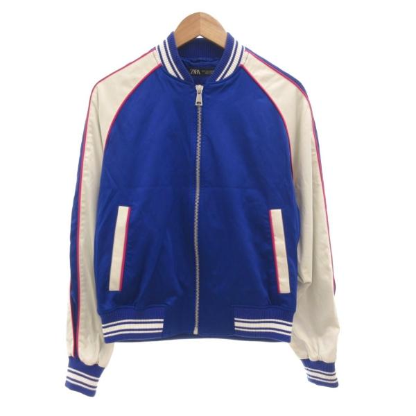 【超人気◎】ZARA　ザラ　スーベニアジャケット　和柄　刺繍　美品　完売モデル◎ ZARA（ザラ） エンブロイダリーテキストサテンジャケット スカジャン S