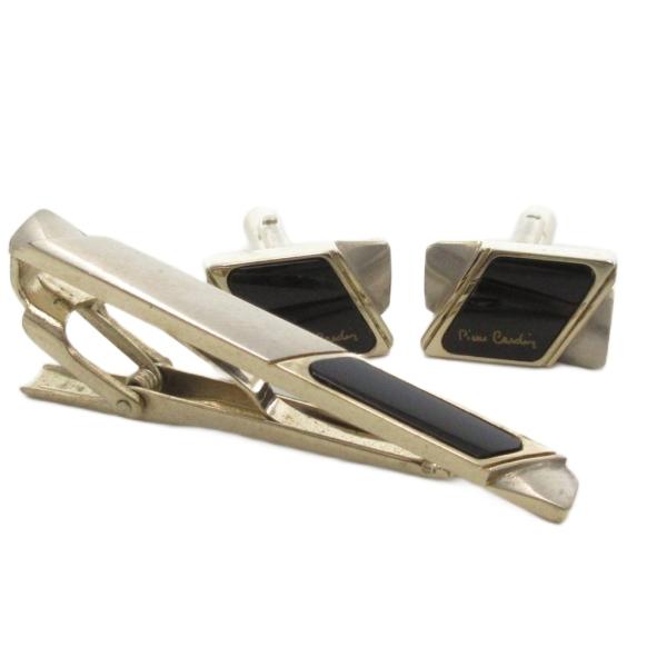 ピエールカルダン Pierre Cardin カフス ネクタイピン セット 黒