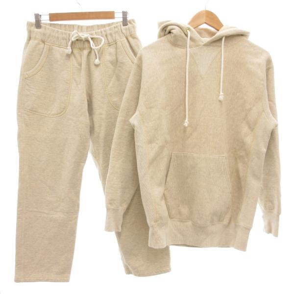 【中古】ボンクラ BONCOURA セットアップ リバースタイプ パーカー スウェットパンツ イージー フーディー 36 38 ボンクラ BONCOURA セットアップ リバースタイプ パーカー スウェット